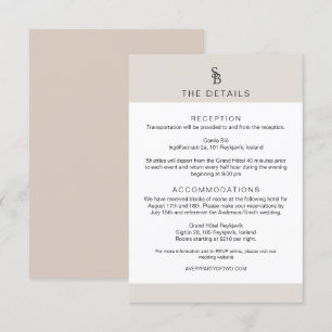 Details van CARMEN Passport Style Monogram Weddens Kaart