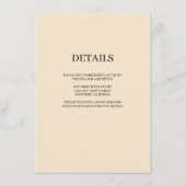 Details van Champagne Simple Wedding Informatiekaartje (Voorkant)
