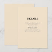Details van Champagne Simple Wedding Informatiekaartje (Voorkant / Achterkant)