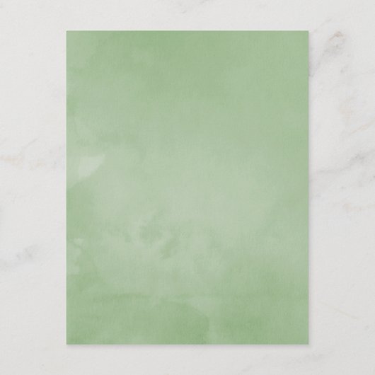 Details van de Band-groene Floral Wedding Guest Informatiekaartje (Achterkant)