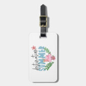 Details van de bestemming-zomercontactpersoon bagagelabel (Voorkant verticaal)