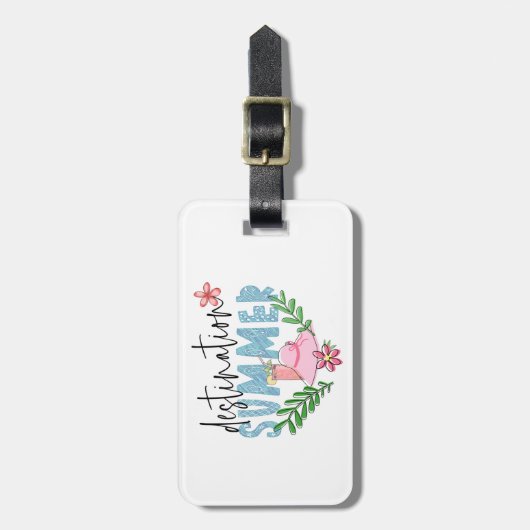 Details van de bestemming-zomercontactpersoon bagagelabel (Voorkant verticaal)