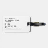 Details van de bestemming-zomercontactpersoon bagagelabel (Achterkant horizontaal)