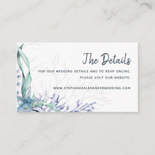 Details van de blauwe Waterverf Beach Weddenschap  Informatiekaartje