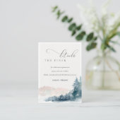Details van de Blush Blue Mountains Pine Wedding W Informatiekaartje (Staand voorkant)