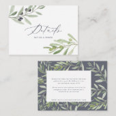 details van de bruiloft van de olijftak notitiekaartje (Voorkant / Achterkant)