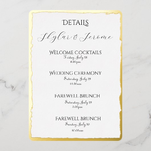 Details van de Deckle-rand Folie Enclosure Card Uitnodiging (Voorkant)