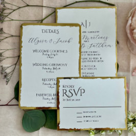 Details van de Deckle-rand Folie Enclosure Card Uitnodiging