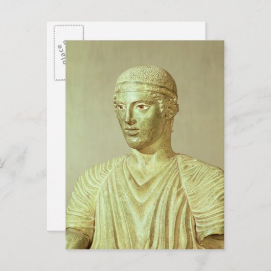 Details van de Delphi Charioter, c.470 BC Briefkaart (Voorkant / Achterkant)