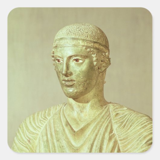 Details van de Delphi Charioter, c.470 BC Vierkante Sticker (Voorkant)
