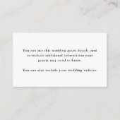 Details van de Elegant Black and White Wedding Gue Informatiekaartje (Achterkant)