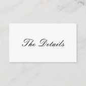 Details van de Elegant Black and White Wedding Gue Informatiekaartje (Voorkant)