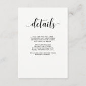 Details van de Elegant Black and White Wedding Gue Informatiekaartje (Voorkant)