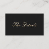 Details van de Elegant Black Wedding Guest Informatiekaartje (Voorkant)