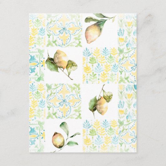 Details van de Elegant Lemon Grove Boho Wedding Gu Informatiekaartje (Achterkant)