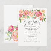 Details van de huwelijkswedstrijd Spring Peony Flo Informatiekaartje (Voorkant / Achterkant)