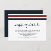 Details van de kustbruiloft Blue Red en White Gues Informatiekaartje (Voorkant / Achterkant)