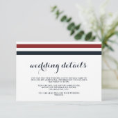 Details van de kustbruiloft Blue Red en White Gues Informatiekaartje (Staand voorkant)