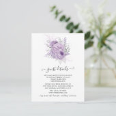 Details van de lavender en de Silver Floral Weddin Informatiekaartje (Staand voorkant)