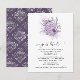 Details van de lavender en de Silver Floral Weddin Informatiekaartje