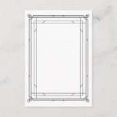 Details van de moderne Deco Black en White Wedding Informatiekaartje (Achterkant)