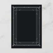 Details van de moderne Deco Black en White Wedding Informatiekaartje (Achterkant)