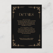 Details van de moderne deco-liefhebber en zwarte b informatiekaartje (Voorkant)