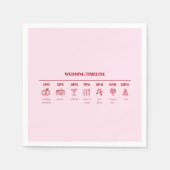 Details van de moderne roze rode minimale bruiloft servet (Voorkant)