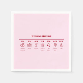 Details van de moderne roze rode minimale bruiloft servet