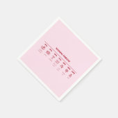 Details van de moderne roze rode minimale bruiloft servet (Hoek)