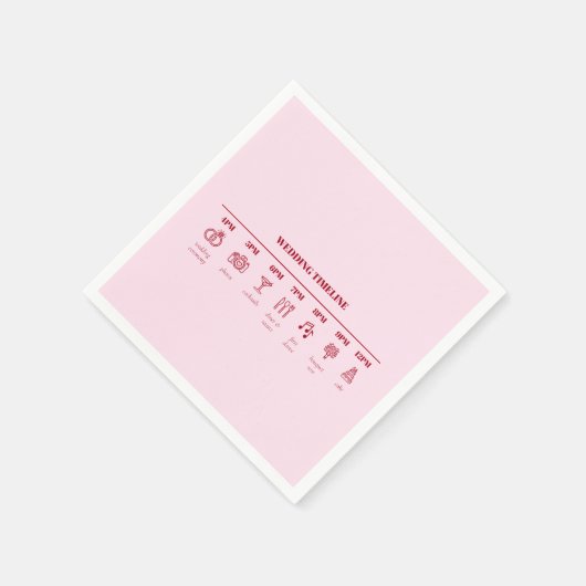 Details van de moderne roze rode minimale bruiloft servet (Hoek)