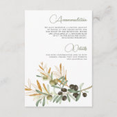 Details van de Olive Leaves Gold Branch Weddenscha Informatiekaartje (Voorkant)