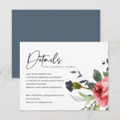 DETAILS VAN DE ROSE PEONY EUCALYPTUS-FLORAL WEDDIN INFORMATIEKAARTJE (Voorkant / Achterkant)