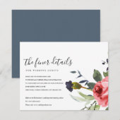 DETAILS VAN DE ROSE PEONY EUCALYPTUS-FLORAL WEDDIN INFORMATIEKAARTJE (Voorkant / Achterkant)