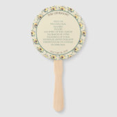 Details van de rustieke zonnebloem botanische brui handwaaier (Achterkant)