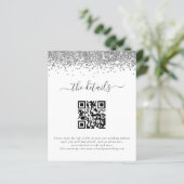 Details van de Silver Glitter QR Code Weddenschap (Staand voorkant)