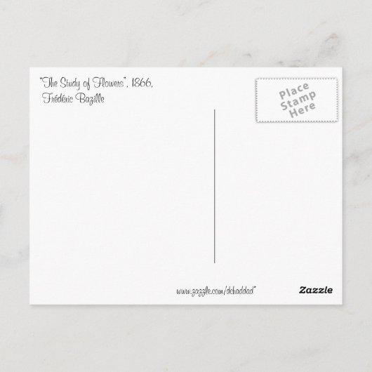 Details van de Studie der Bloemen Briefkaart (Achterkant)