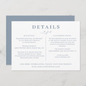 Details van de Stusty Blue Branch Wedding Kaart (Voorkant / Achterkant)