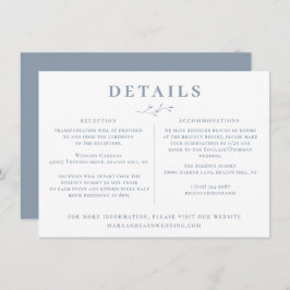 Details van de Stusty Blue Branch Wedding Kaart