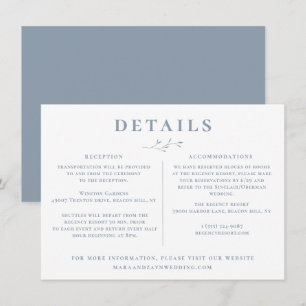 Details van de Stusty Blue Branch Wedding Kaart
