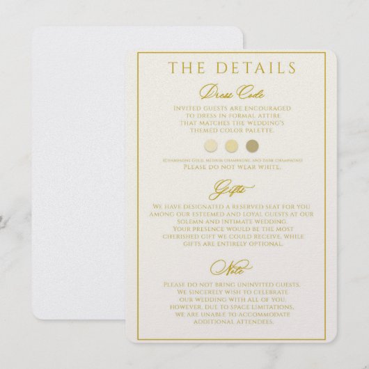 DETAILS VAN DE UITNODIGING VOOR DE BRUILOFT (Voorkant / Achterkant)