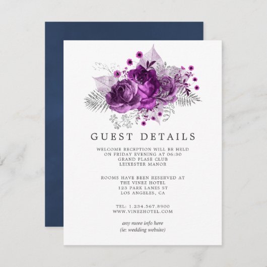 Details van de Waterverf van het huwelijk tussen p Informatiekaartje (Voorkant / Achterkant)