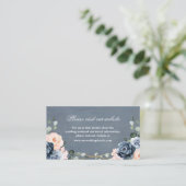 Details van de website van Dusty Blue Peach Blush Informatiekaartje (Staand voorkant)