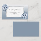 Details van de website van het huwelijk dusty blue informatiekaartje (Voorkant / Achterkant)