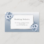 Details van de website van het huwelijk dusty blue informatiekaartje (Voorkant)