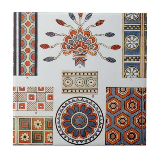 Details van decoratie Oud-Assyrische kleding Tegeltje (Voorkant)