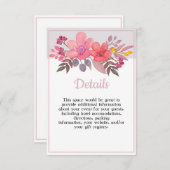 Details van Dusty Pinks Informatiekaartje (Voorkant / Achterkant)