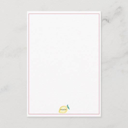 Details van Dusty Pinks Informatiekaartje (Achterkant)