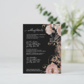 Details van Floral Boho Blush Roos Gold Dried Wedd Kaart (Staand voorkant)