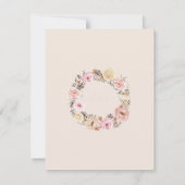 Details van Floral Boho Blush Roos Gold Dried Wedd Kaart (Achterkant)